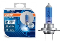 OSRAM H7 halogēna spuldzes (2gab.) COOL BLUE BOOST / 80W / 1000Lm / Spilgtums +50% / Krāsas temperatūra 5000K / 4052899439801 / 21-259 :: OSRAM COOL BLUE BOOST / COOL BLUE HYPER