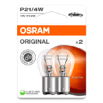 OSRAM Halogēna spuldzes (2x) P21/4W, 21/4W, 12V, ORIGINAL - METAL BASE sērija / 4062172396226 / 21-315 :: OSRAM ORIGINAL