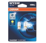 OSRAM Gabaritu halogēnās spuldzes WY5W W2.1x9.5d DIADEM CHROME (x2) 4008321972750 :: OSRAM halogēna WY5W